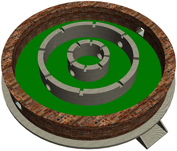 丸山タンクの土台３Dの構造図